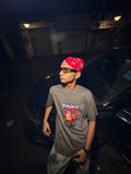TARZ Floral Face Graphic Tee – Earthy Brown Oversized T-Shirt